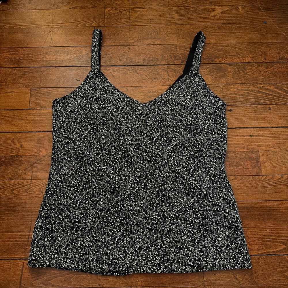 Chic Sparkly Floral Tank Top